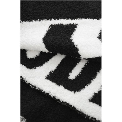 Rhude Two-Tone Fuzzy Scarf with Maxi Logo and Fringes
