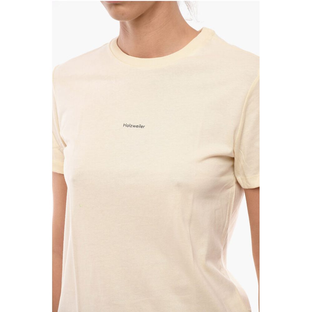Holzweiler Solid Color SUZANA Crew-neck T-Shirt with Printed Logo