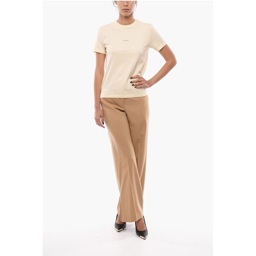 Holzweiler Solid Color SUZANA Crew-neck T-Shirt with Printed Logo