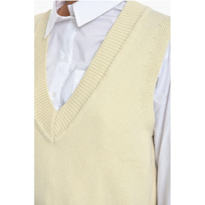 Samsoe Samsoe V-Neck KRISTA Knitted Vest with Contrasting Stitching