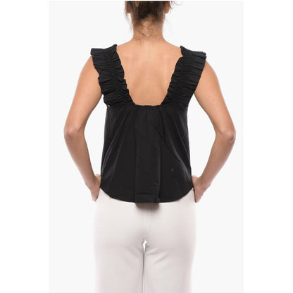 Samsoe Samsoe Solid Color GILL Top with Gathers and Ruffles