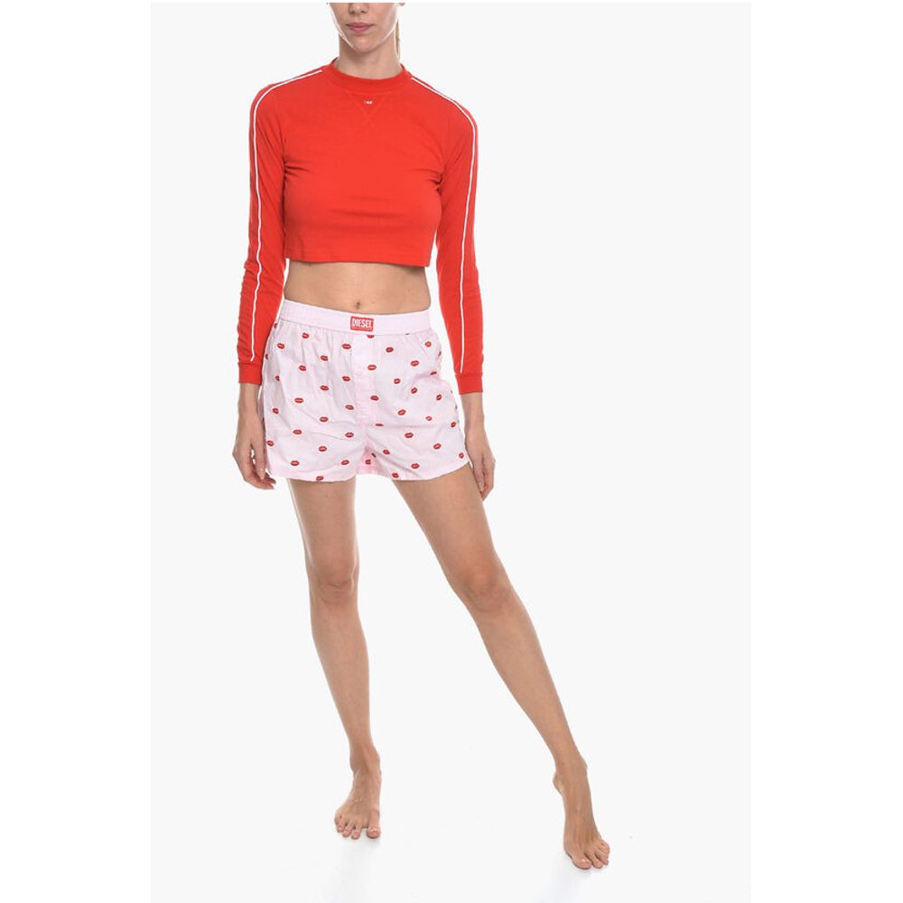 Diesel All-Over Mouths Embroidered UUBX-STARK Shorts