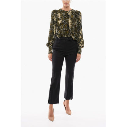 Eudon Choi Virgin Wool Pants with Ankle Slit and Belt