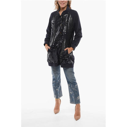 Stretch Cotton Lightweight Jacket with Lurex Details and Sna