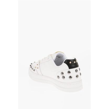 Versace JEANS COUTURE Textured Leather COURT 88 Low Top Sneakers wit