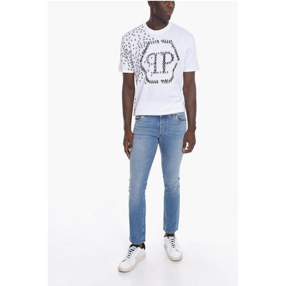 Marcelo Burlon Belt Loop TEMPERA CROSS Slim Fit Denims 17cm