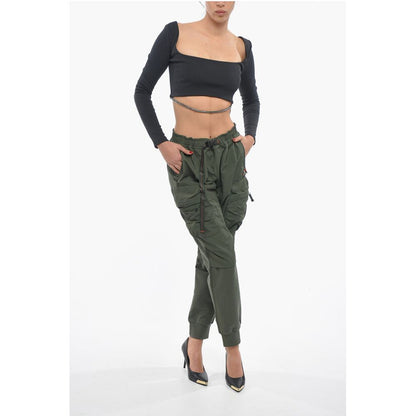 Anouki Solid Color Square Neck Crop Top with Removable Glittery Str