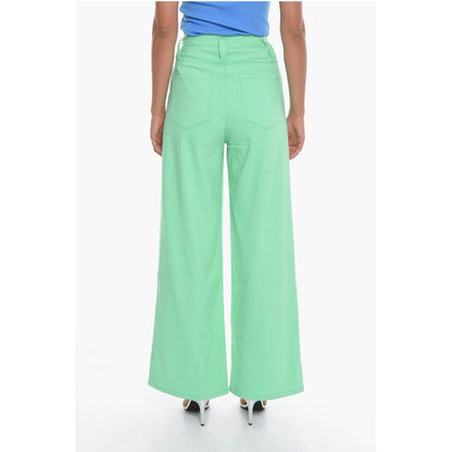 Rotate Double-Pleat NAYA Flared Pants with Silver Button