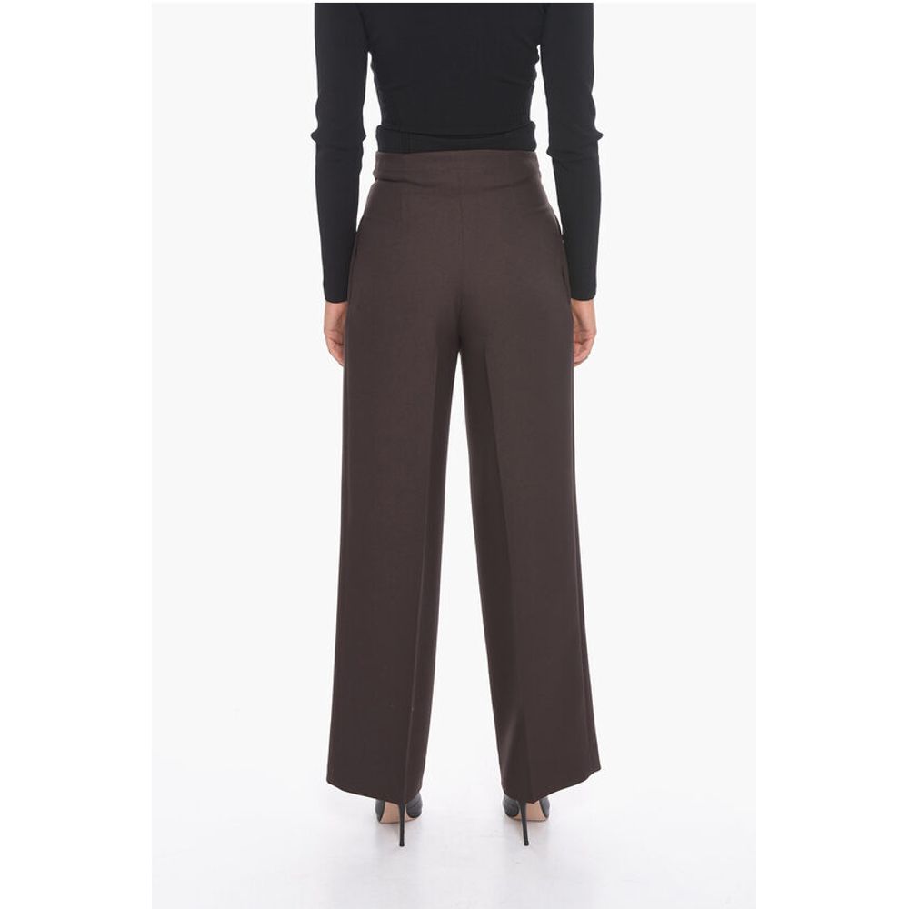Super Blond Wide-leg Trousers with Velcro Fastening