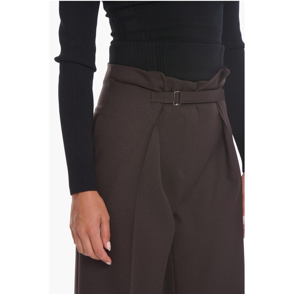 Super Blond Wide-leg Trousers with Velcro Fastening