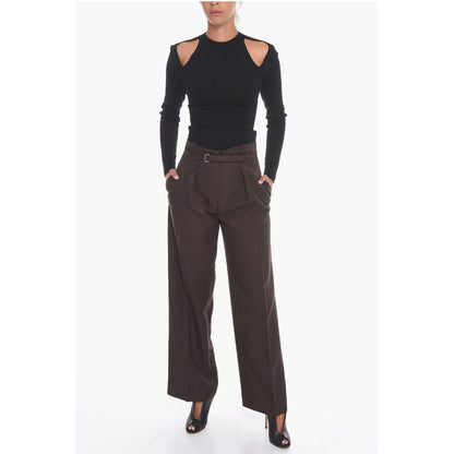 Super Blond Wide-leg Trousers with Velcro Fastening