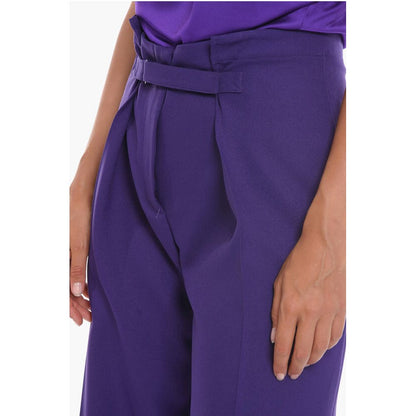 Super Blond Wide-leg Trousers with Velcro Fastening