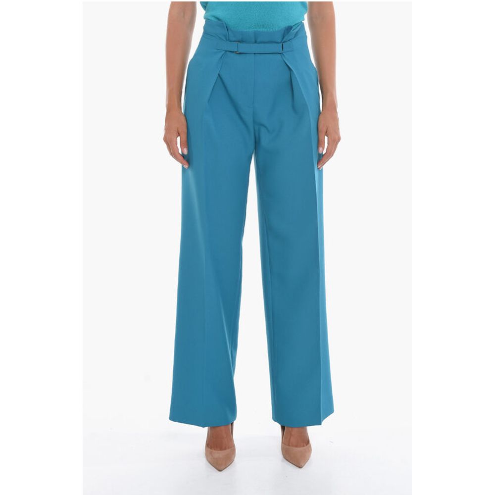 Super Blond Wide-leg Trousers with Velcro Fastening