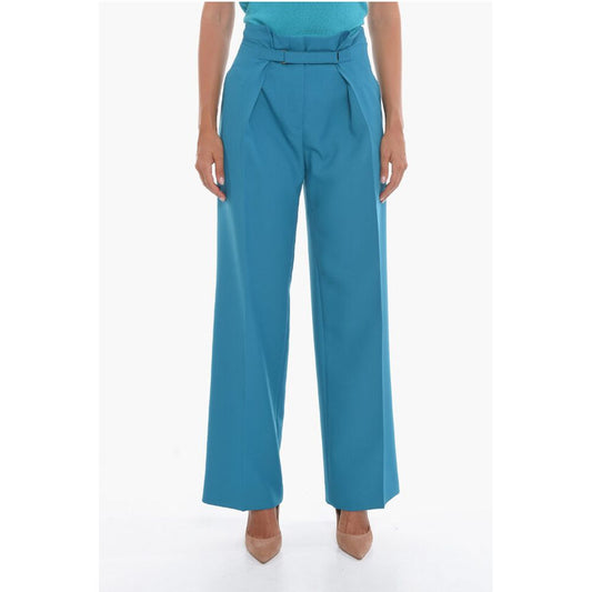 Super Blond Wide-leg Trousers with Velcro Fastening