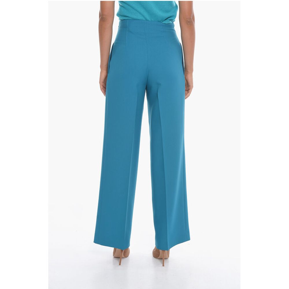 Super Blond Wide-leg Trousers with Velcro Fastening