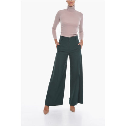 Super Blond Palazzo Trousers with Front-pleat