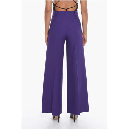 Super Blond Palazzo Trousers with Front-pleat