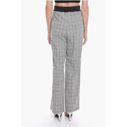 The Mannei Single-pleated District Check Pants with Elastic Waistband