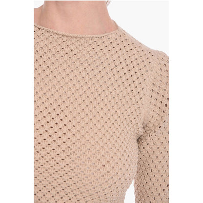 Aeron Openwork Crochet Sweather with Open Back