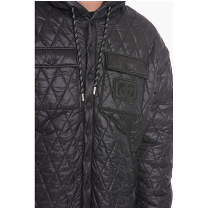 Dsquared² Quilted Shearling Jacket with Logo Patch