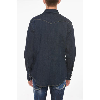 Dsquared² Hemp-blend Denim Western Shirt