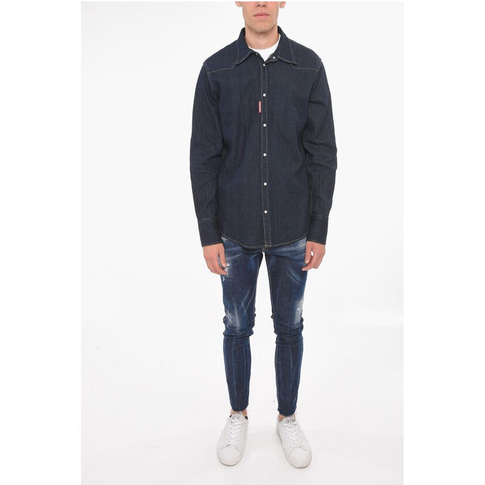Dsquared² Hemp-blend Denim Western Shirt