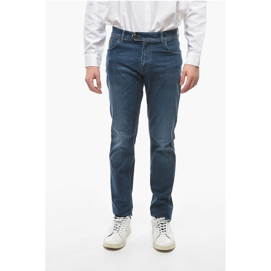 Corneliani ID LUXURY DENIM Dark-washed Jeans with Logo Patch
