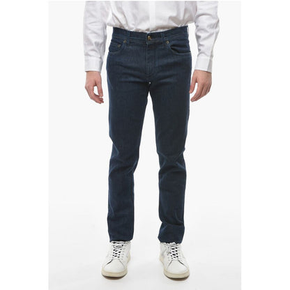 Corneliani ID LUXURY DENIM Denims with Dark Wash and Logo Patch 17cm