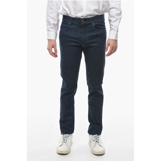 Corneliani ID LUXURY DENIM Denims with Dark Wash and Logo Patch 17cm