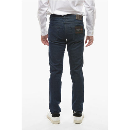 Corneliani ID LUXURY DENIM Denims with Dark Wash and Logo Patch 17cm