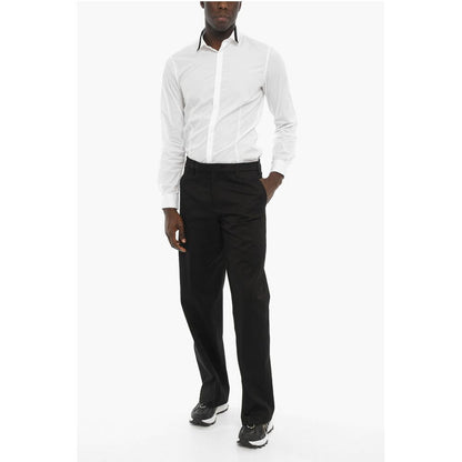 Neil Barrett Cotton Stretch Tube Fit Wide Pants