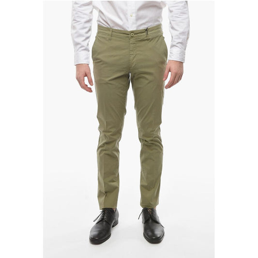 Corneliani CC COLLECTION Linen Blend Chinos Pants with Belt Loops