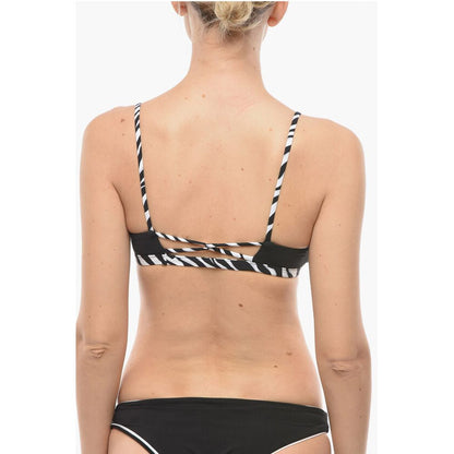 Karl Lagerfeld Triangle Bikini Top with Animal Motif Details