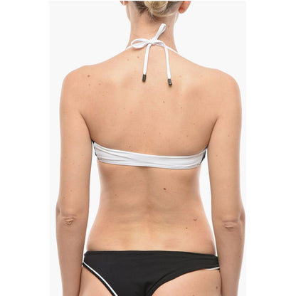 Karl Lagerfeld Two Tone SPORT Bandeau Bikini Top With Zip Closure
