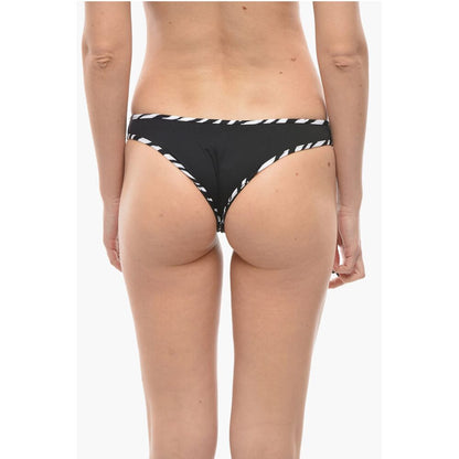 Karl Lagerfeld Solid Color Bikini Bottom with Animal Patterned Details