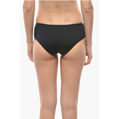 Karl Lagerfeld Solid Color Hipster Bikini Bottom with Striped Detail