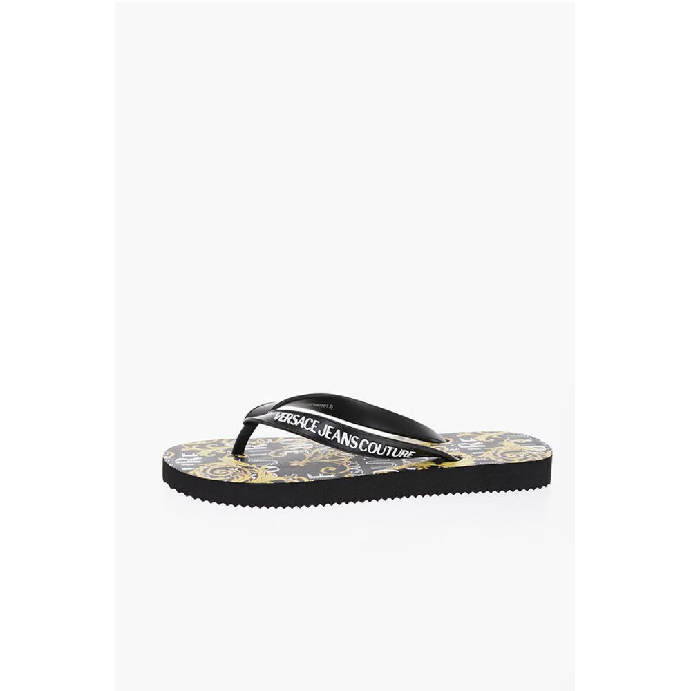 Versace JEANS COUTURE Baroque Printed Rubber Flip Flops