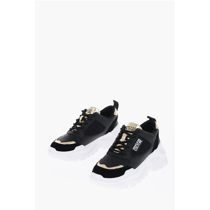 Versace JEANS COUTURE Leather SPEEDTRACK Sneakers with Golden Detail