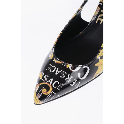 Versace JEANS COUTURE Baroque Motif Faux Leather Slingback 9,5cm