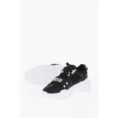 Versace JEANS COUTURE Leather and Fabric SPEEDTRACK Sneakers with Me