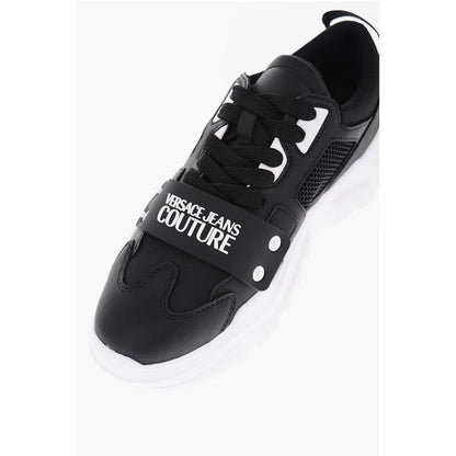 Versace JEANS COUTURE Leather and Fabric SPEEDTRACK Sneakers with Me