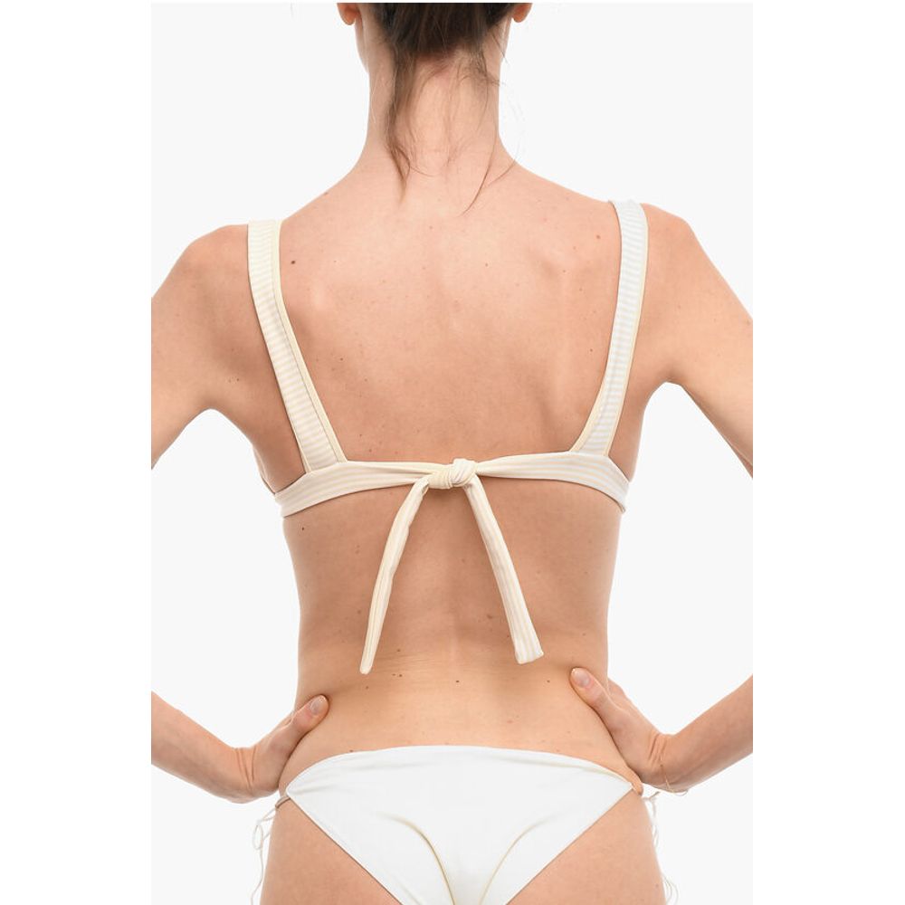 Marysia Striped Triangle Bikini Top