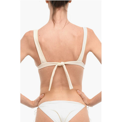 Marysia Striped Triangle Bikini Top