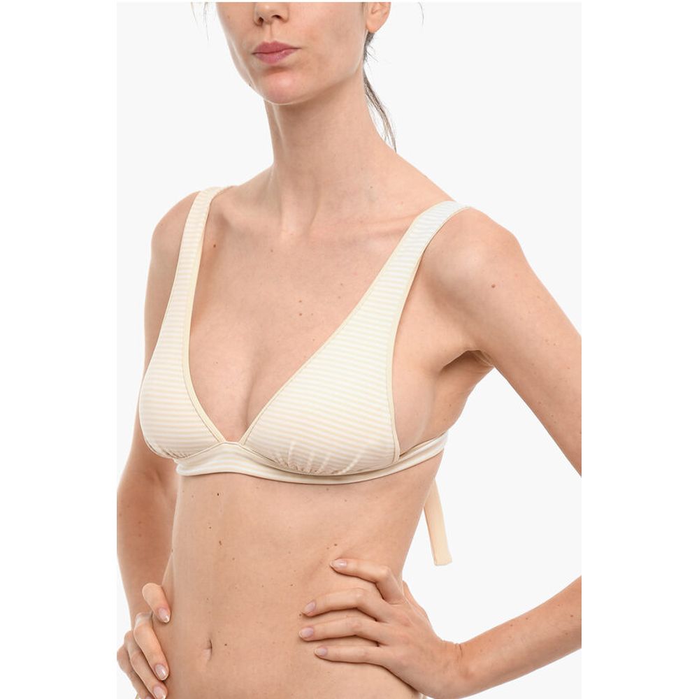 Marysia Striped Triangle Bikini Top