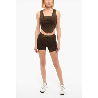 Cotton Citizen Ribbed Shorts with Distressed Detailing