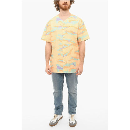 Bel Air Athletics V-neckline CAMO BASEBALL Shirt with Camouflage Motif