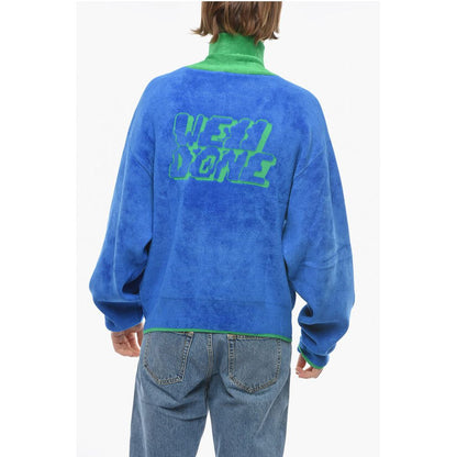 We11done Half Zip Velour Sweatshirt