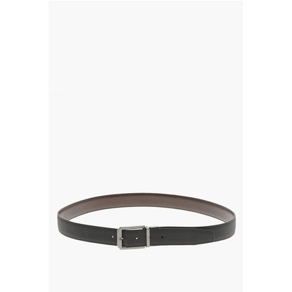 Ermenegildo Zegna Leather and Textured Leather Reversible Belt