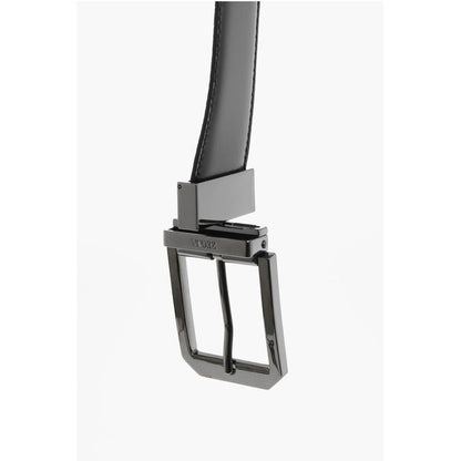 Ermenegildo Zegna Leather and Textured Leather Reversible Belt