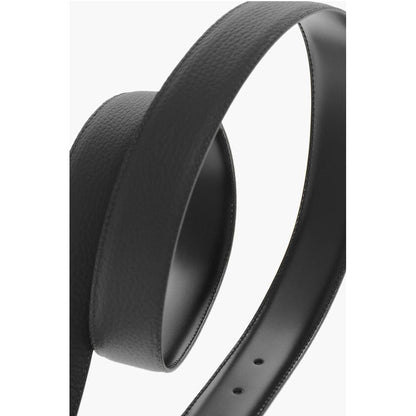 Ermenegildo Zegna Leather and Textured Leather Reversible Belt